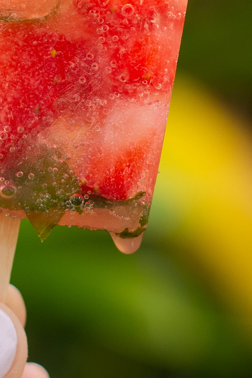 Strawberry Basil BRĒZ Popsicles
